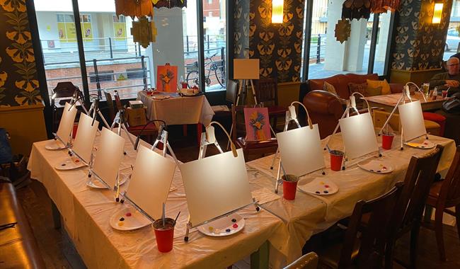 Painting party set up