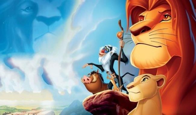 The Lion King movie poster. All the animals gathered together.