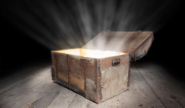 A glowing antique chest