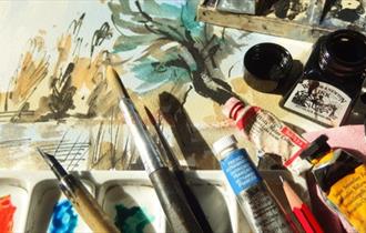 Paints and brushes