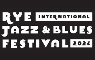 Black and white logo for Rye International Jazz and Blues Festival