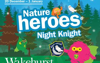 Nature Hero Pip holds a badge with a picture of a white owl