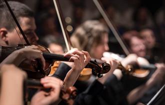 Violinists performing