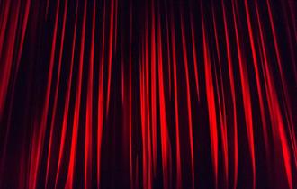 Red stage curtains