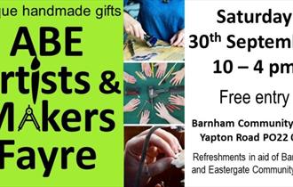 Poster for ABE Artists and Makers Fayre 30 September 2023