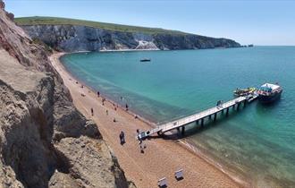 Aerial view of Alum Bay beach, Isle of Wight, Things to Do