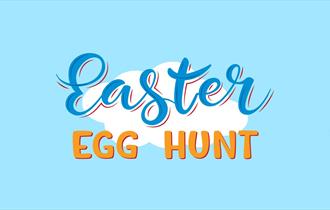 A chicken and a bunny floating on a cloud with the title 'Easter egg hunt'.