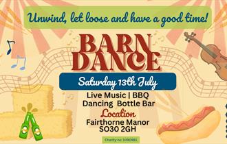 Unwind, let loose and have a good time. Barn dance, Saturday 13 July at Fairthorne Manor