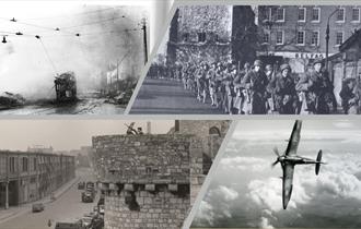collage of war images