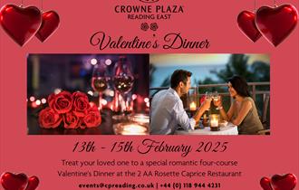 Romantic 4 Course Valentine's Dinner at the Award Winning 2AA Rosette Caprice Restaurant