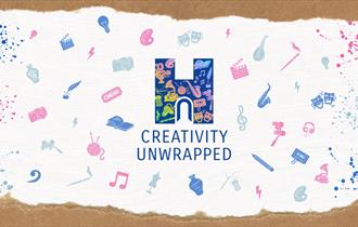 Logo for Heritage Open Days 2023, with the tagline Creativity Unwrapped - Copyright Heritage Open Days