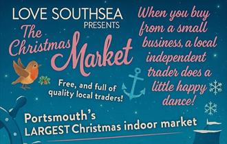 Poster for Love Southsea Christmas Market at the Dockyard