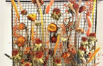 Dried flower wall hanging