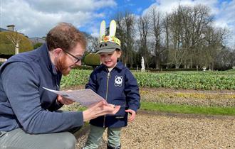 Child doing the easter trail