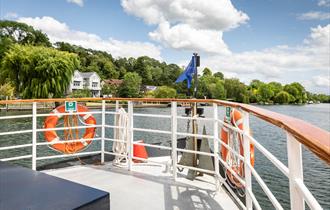 View of the River Thames from the deck of Caversham Lady.