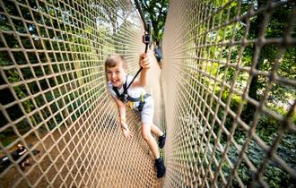 Boy on Treetop Adventure at Go Ape Black Park
