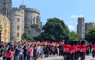 Guards marching into Henry VIII Gate copyright Windsor & Eton PhotoArt