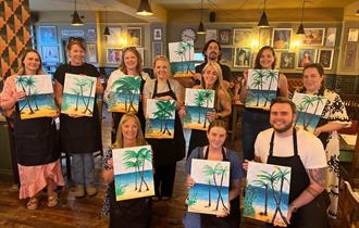 Painting party set up