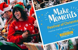 Poster image for Port Solent's Festival of Christmas featuring people celebrating