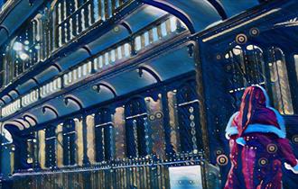 Santa entering Tudor House and Garden