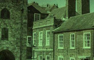 Image of buildings in Southampton with a green filter