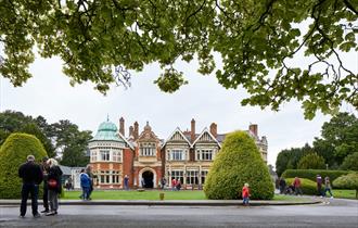 The Mansion with visitors - Image by Andy Stagg, courtesy of Bletchley Park Trust