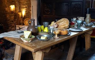 A Tudor feast laid out