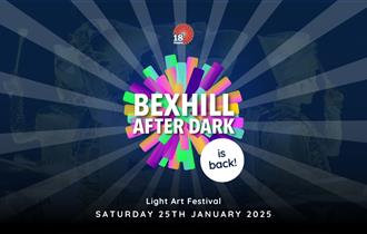 Picture shows the Bexhill After Dark logo (glow sticks of lots of different colours) and outlines the date for the events (25th January)