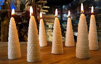 beeswax candles at the Mary Rose