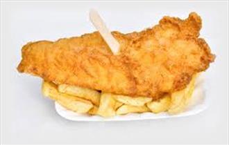 Fish and Chips whilst cruising along the Dorset coastline