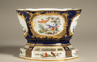 porcelain painted with colourful birds