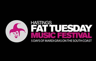 post for the hastings fat tuesday music festival. with text reading: "5 days of mardi gras on the south coast'
