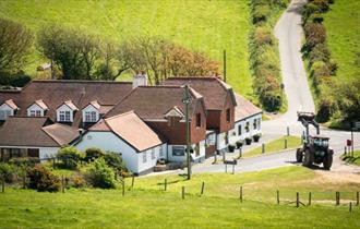 Outside view of the back of the Chequers Inn, Rookley, Isle of Wight, food and drink