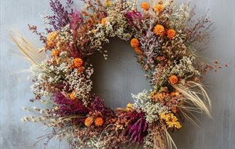 Dried flower wreath