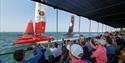 Crowds gathered to watch SailGP racing