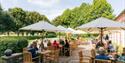 Alfresco dining at West Dean Gardens Kitchen in West Sussex