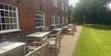 Alfresco seating at Whitchurch Silk Mill, Hampshire