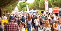 Avenue De Caen filled with people and stalls for Southsea Food Festival