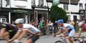 Bike race through Dorking