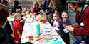 Children doing crafting activities at Cornerstone Arts Centre