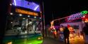 Southern Vectis bus in front of Christmas lights, Isle of Wight, event, what's on