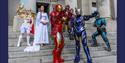 Portsmouth Comic Con cosplayers outside the Guildhall