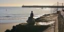Famous Mermaid statue at Folkestone in Kent