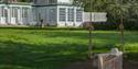 Grounds with swing overlooking the Manor House in Hampshire, near Winchester