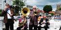Jazz band playing on the top deck of New Orleans