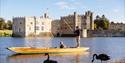 Punting on the lake at Leeds Castle, Kent