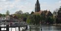 Marlow Lock and Weir with church in the background.