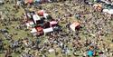 Aerial view of the Big Eat Festival at Royal Victoria Country Park