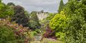 Sheffield Park National Trust - view of the lake and trees with Sheffield Park building in background