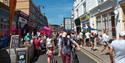 People walking along Palmerston Road for the Southsea Food Festival